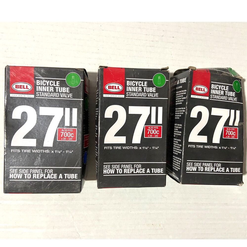 Qty 3 Bell 27" Bicycle Inner Tubes x 1 1/8 - 1 1/4" Standard Valve